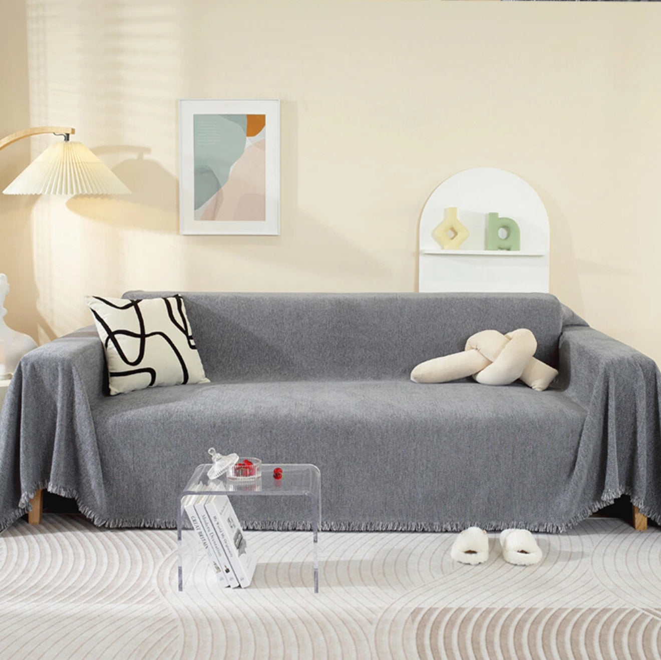 Couch Cover Marble Grey