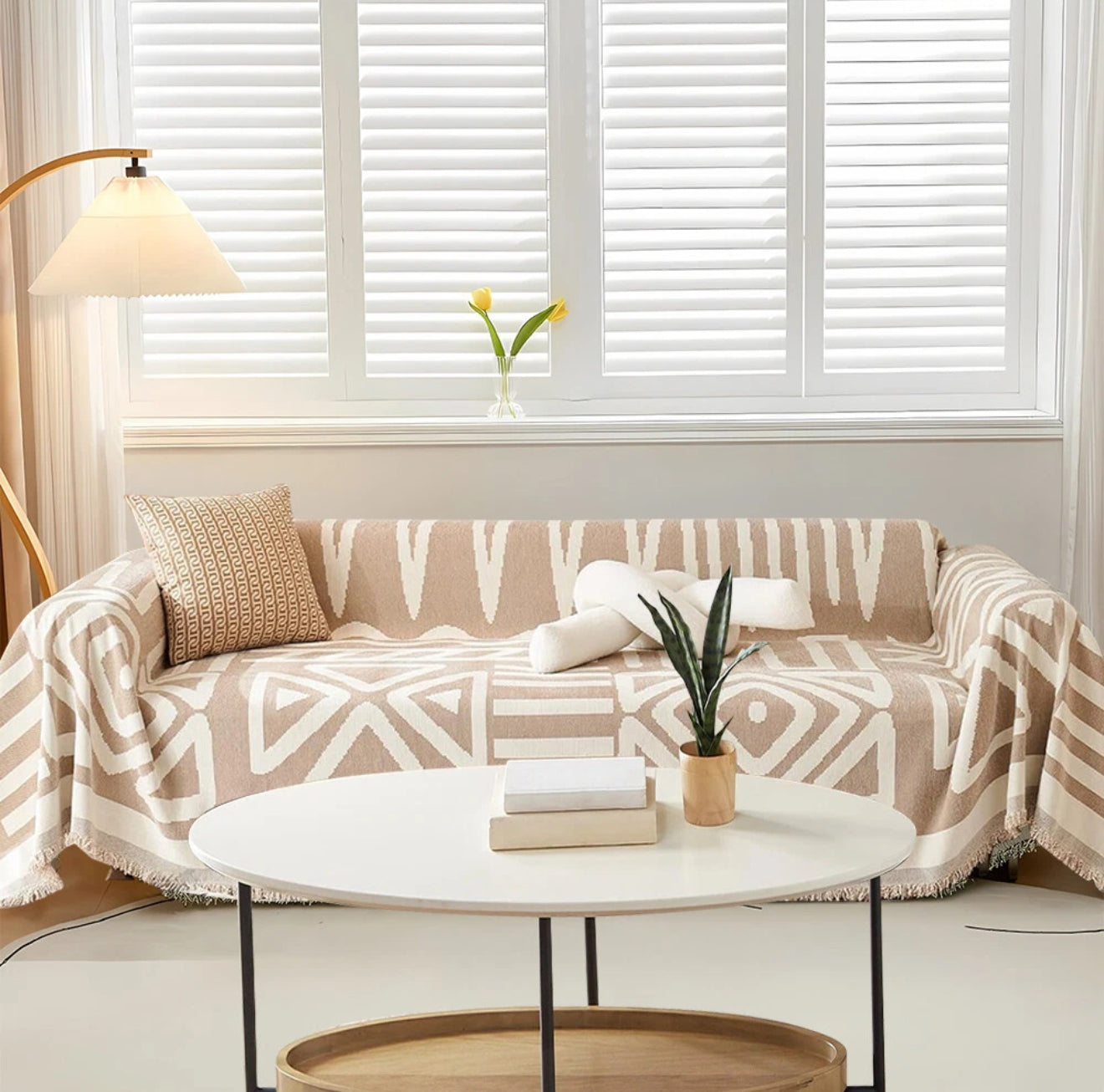 Couch Cover Crème Coffee