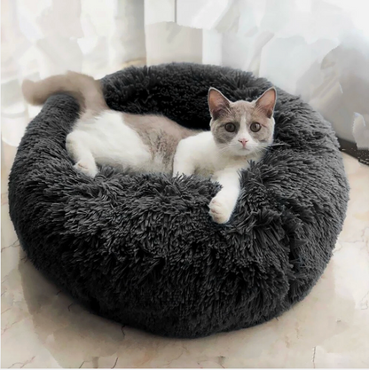 Dog & Cat Calming Plush Bed Midnight Black