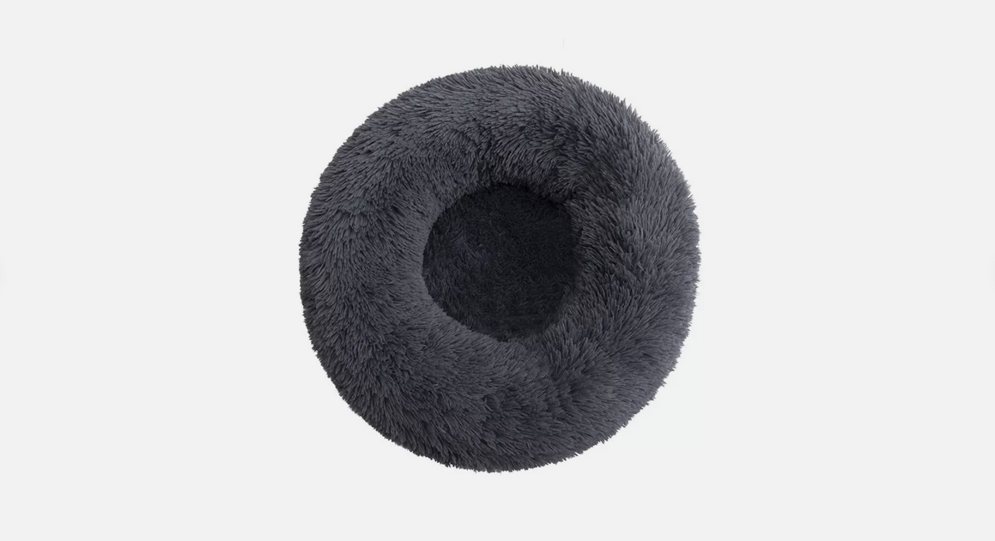 Dog & Cat Calming Plush Bed Midnight Black