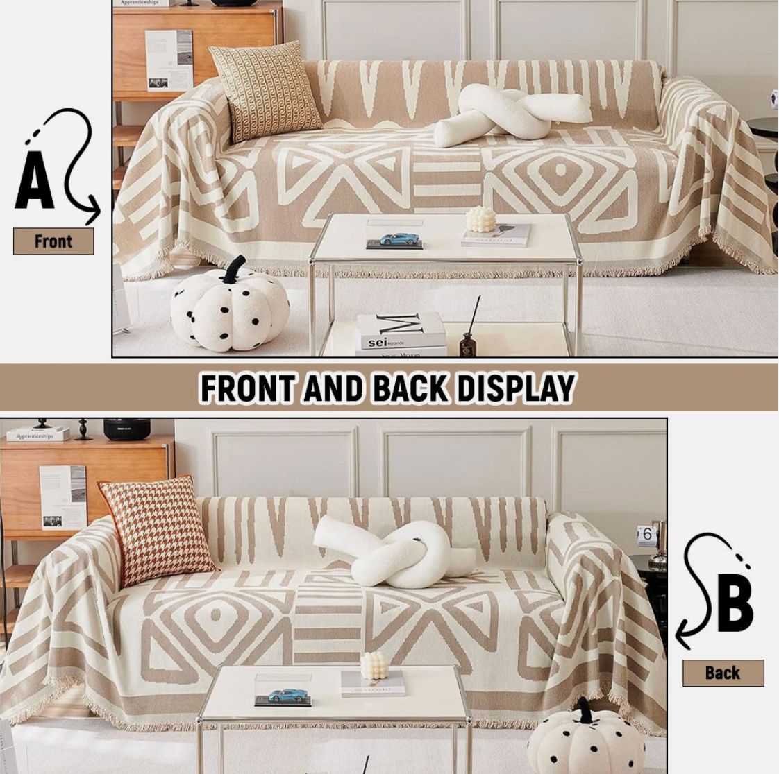 Couch Cover Crème Coffee